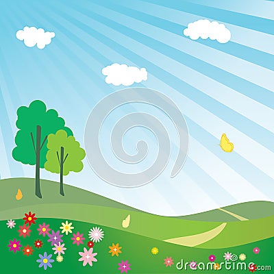 Summer field Vector Illustration