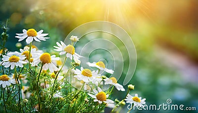 Summer field in morning light Stock Photo