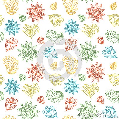 Summer Floral Seamless Pattern Vector Illustration