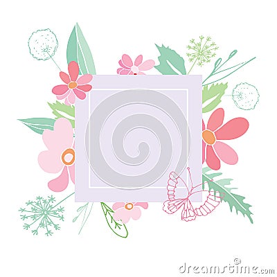 Summer flower composition Vector Illustration