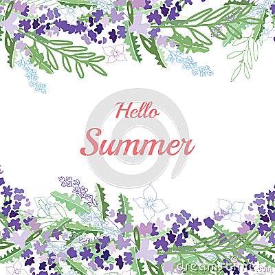 Summer flower composition Cartoon Illustration