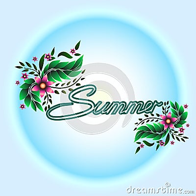 Summer and flower Vector Illustration