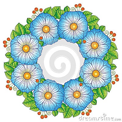 Summer flowers. Vector isolated elements. Vector image for print on clothes, textiles, posters, invitati Vector Illustration