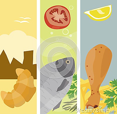 Summer food banners Stock Photo