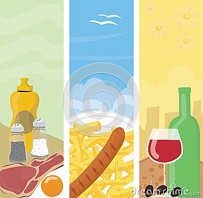 Summer food banners Stock Photo