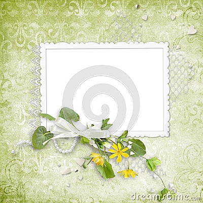 Summer frame with yellow flowers Stock Photo