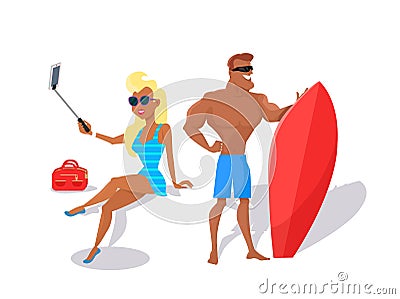 Summer Fun and Entertainments Illustration Vector Illustration