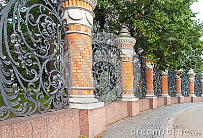 The Summer garden lattice.Russia. Petersburg. Stock Photo