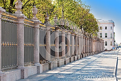 The Summer garden lattice.Russia. Petersburg. Stock Photo
