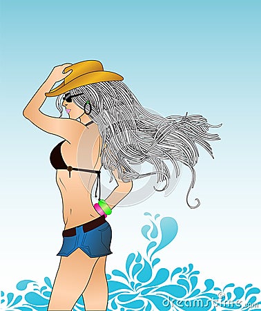 Summer girl Vector Illustration