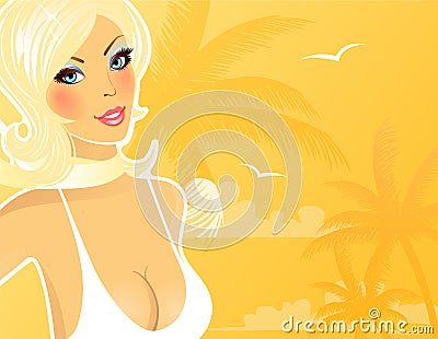 Summer girl Vector Illustration