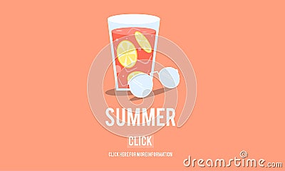 Summer Glass Lemonade Drink Graphic Concept Stock Photo