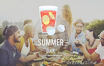 Summer Glass Lemonade Drink Graphic Concept Stock Photo