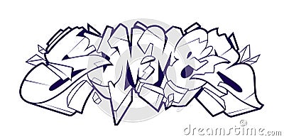 Summer Graffiti Lettering Vector Vector Illustration