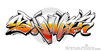 Summer Graffiti Vector Lettering Vector Illustration