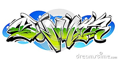 Summer Graffiti Vector Lettering Vector Illustration