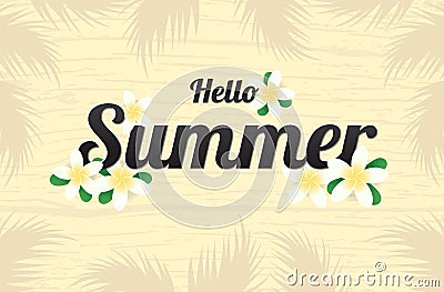 Summer greeting season with Plumeria Flowers or Summer floral De Vector Illustration