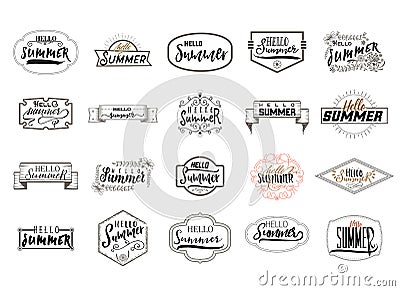 Summer - Handmade template. Isolated vector object logo is a badge for your design Vector Illustration