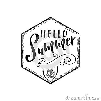 Summer - Handmade template. Isolated vector object logo is a badge for your design Vector Illustration
