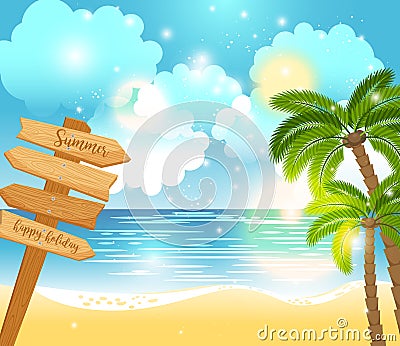 Summer happy holiday landscape Vector Illustration