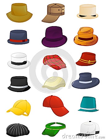 Summer hats for men Vector Illustration