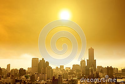 Summer heat wave in the city Stock Photo