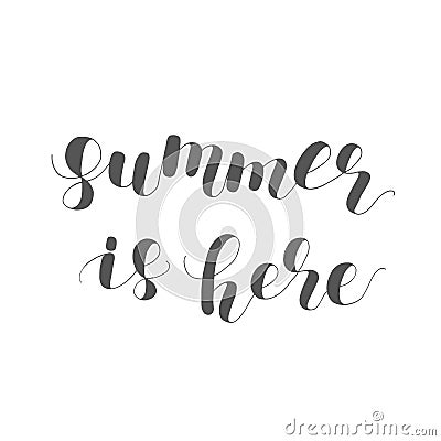 Summer is here. Lettering illustration. Cartoon Illustration