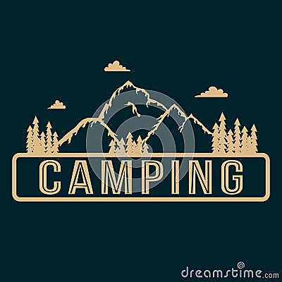 Summer hiking and camping banner Vector Illustration