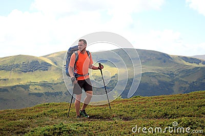 Summer hiking in the mountains. Stock Photo