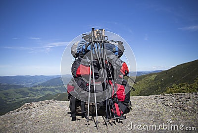 Summer hiking in the mountains. Stock Photo