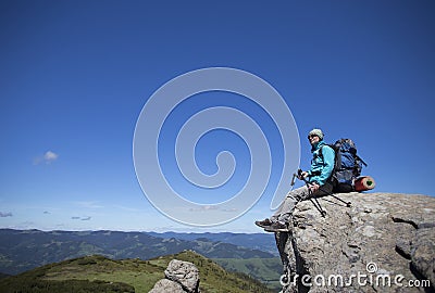 Summer hiking in the mountains. Stock Photo