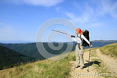 Summer hiking in the mountains. Stock Photo