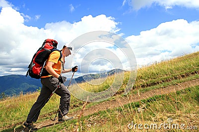 Summer hiking in the mountains. Stock Photo