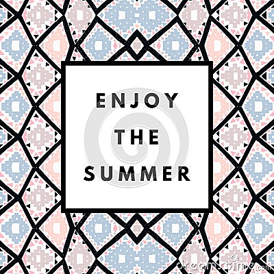 Summer hipster boho background Vector Illustration