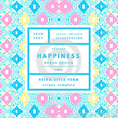 Summer hipster boho background Vector Illustration