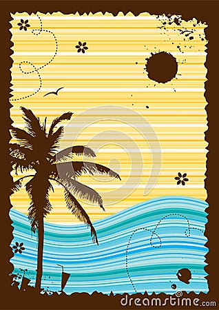 Summer holiday, abstract frame for your design Vector Illustration