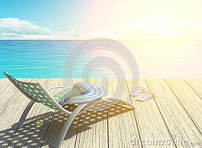 Summer holiday on the beach, halo effect Stock Photo