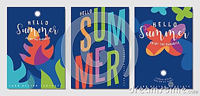 Summer holiday cards collection Vector Illustration