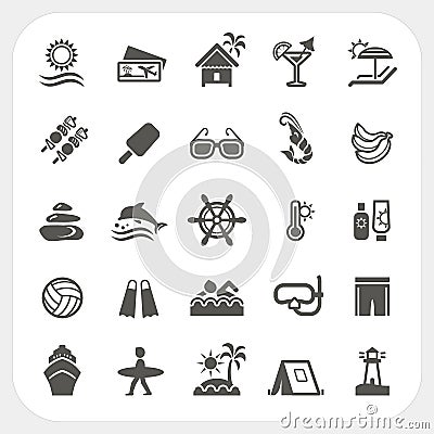 Summer holiday icons set Vector Illustration