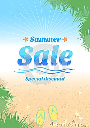 Summer holiday sales background banner Vector Illustration