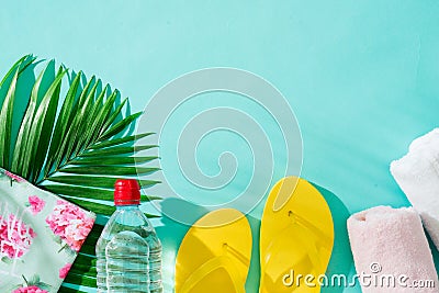 Summer holiday. Vacation background with beach accessories. Stock Photo