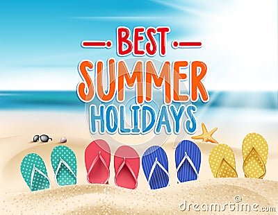 Summer Holidays in Beach Seashore Vector Illustration