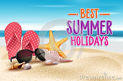 Summer Holidays in Beach Seashore Vector Illustration