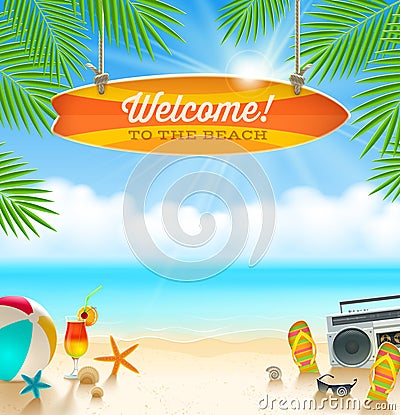 Summer holidays design Cartoon Illustration