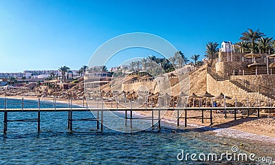 Summer holidays in Egypt. Red Sea Pier, Sharm El Sheikh Editorial Stock Photo