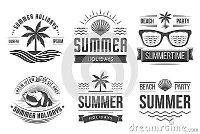 Summer holidays emblems Vector Illustration