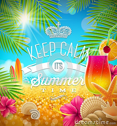 Summer holidays greeting Vector Illustration