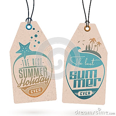 Summer Holidays Hang Tags Vector Illustration