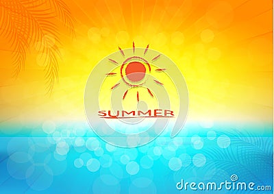 Summer holidays illustration, vector background Vector Illustration