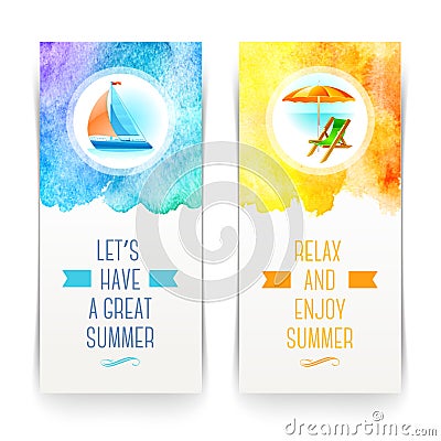 Summer holidays and travel banners Stock Photo